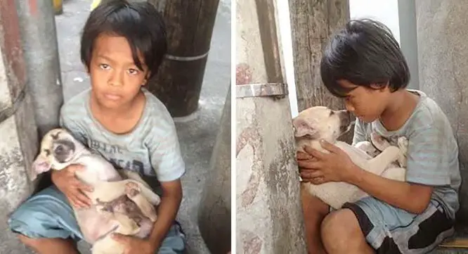 ᴀғᴛᴇʀ Being Abandoned By His Parents This Boy Found Love In The Dogs Arms