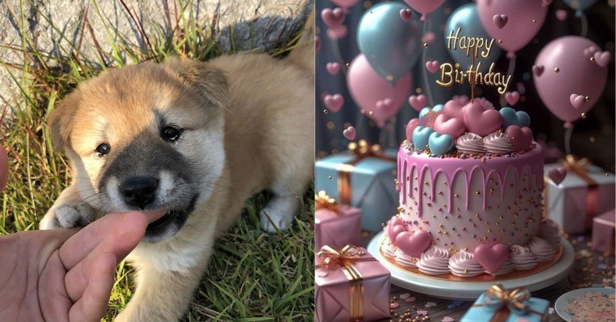 Poor puppy begs passerby to adopt him and today is his birthday