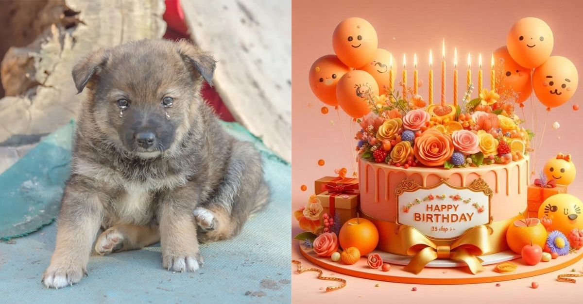 This dog cried a lot because he was hungry and sad on his birthday